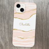 Blush Roze marmer Agate Gold Glitter, speciaal gep Case-Mate iPhone Case