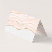 Blush Roze marmer Agate Gold Glitter Visitekaartje (Achterkant)