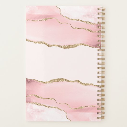 Blush roze marmer Agate, speciaal aangepast Planner (Achterkant)