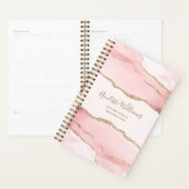 Blush roze marmer Agate, speciaal aangepast Planner (Display)