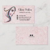 Blush Roze Marmer Beauty Salon Haarstylist Visitekaartje (Voorkant / Achterkant)