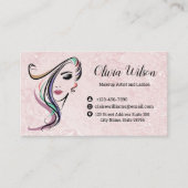 Blush Roze Marmer Beauty Salon Haarstylist Visitekaartje (Voorkant)