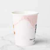 Blush roze marmer business corporate logo qr code papieren bekers (Links)