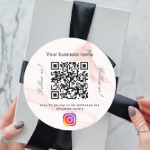 Blush roze marmer business qr code instagram