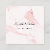 Blush roze marmer goudprofiel foto QR code Vierkante Visitekaartje (Voorkant)
