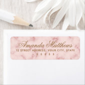 Blush roze marmer kalligrafie script address etiket (Insitu)