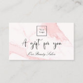 Blush roze marmer logo qr code gift certificaat (Voorkant)
