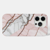 Blush roze marmer met koperen accenten Case-Mate iPhone case (Achterkant (horizontaal))