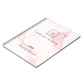 Blush roze marmer naam elegant business logo notitieboek (Linkerzijde)