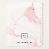 Blush roze marmer naam elegant business logo planner (Achterkant)