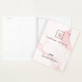 Blush roze marmer naam elegant business logo planner (Display)
