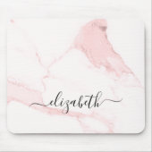 Blush roze marmer naam elegant modern muismat (Voorkant)