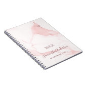 Blush roze marmer name elegant business business notitieboek (Rechterzijde)