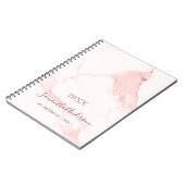 Blush roze marmer name elegant business business notitieboek (Linkerzijde)