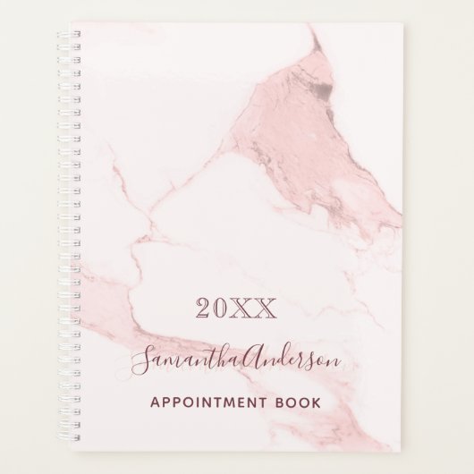 Blush roze marmer name elegant business business planner (Voorkant)