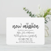 Blush roze marmer New Mission Weddenation Date Cha Kaart (Staand voorkant)