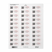 Blush roze marmer qr code business return address etiket (Full Sheet)