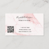 Blush roze marmer qr code elegant klantenkaartje (Achterkant)