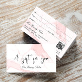 Blush roze marmer qr code gift certificaat