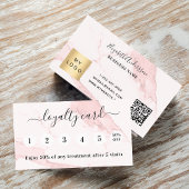 Blush roze marmer qr code logo klantenkaartje