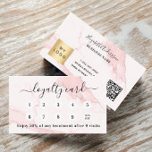 Blush roze marmer qr code logo klantenkaartje