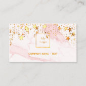Blush roze marmer sterren logo elegant QR-code Visitekaartje (Voorkant)