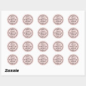 Blush roze marmer voeg aangepaste logo foto of afb ronde sticker (Vel)