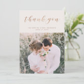 Blush roze marmer | Weddenfoto Hartelijk dank Bedankkaart (Staand voorkant)