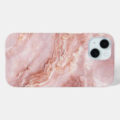 Blush roze marmeren Hoesje met ingewikkelde aderen (Achterkant (horizontaal))