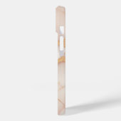 Blush Roze Marmeren iPhone 14 Hoesje met Gouden Ad (Achterkant / Links)