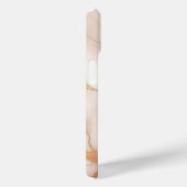 Blush Roze Marmeren iPhone 15 Hoesje met Gouden Ad (Achterkant / Rechts)