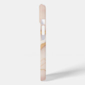 Blush Roze Marmeren iPhone 15 Hoesje met Gouden Ad (Achterkant / Links)
