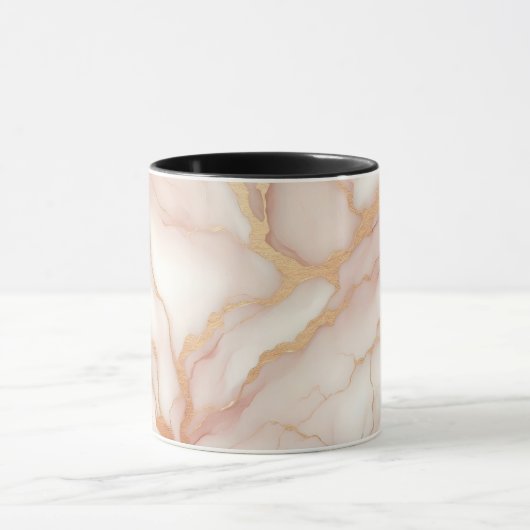 Blush roze marmeren Mok met gouden aderen (Midden)