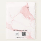 Blush roze marmeren naam elegant bedrijf 2025 planner (Achterkant)