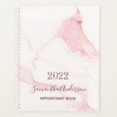 Blush roze marmeren naam elegant bedrijf 2026 planner (Voorkant)