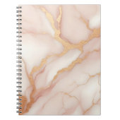 Blush roze marmeren Notitieboek met gouden aderen (Voorkant)