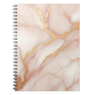 Blush roze marmeren Notitieboek met gouden aderen