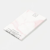Blush roze marmering business logo post-it® notes (Schuin)