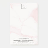 Blush roze marmering business logo post-it® notes (Voorkant)