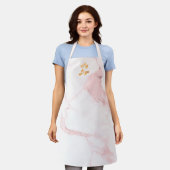 Blush roze marmering business logo schort (Gedragen)