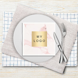 Blush roze marmering business logo servet