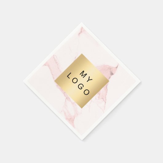 Blush roze marmering business logo servet (Hoek)
