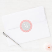 Blush Roze Marokkaanse Tegels Lattice Gepersonalis Ronde Sticker (Envelop)