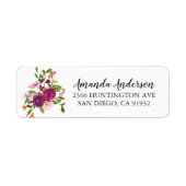 Blush Roze & Marsala Bloemen Bruidsfeest Labels (Voorkant)