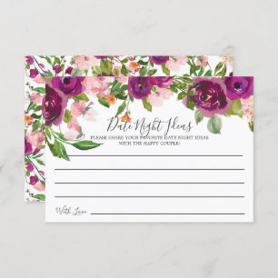 Blush Roze & Marsala Floral Date Night Idees Card Kaart
