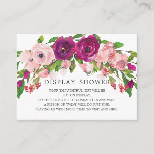 Blush Roze & Marsala Floral Display Shower Informatiekaartje