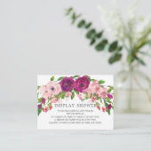 Blush Roze & Marsala Floral Display Shower Informatiekaartje (Staand voorkant)