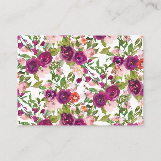 Blush Roze & Marsala Floral Display Shower Informatiekaartje (Achterkant)