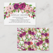 Blush Roze & Marsala Floral Display Shower Informatiekaartje (Voorkant / Achterkant)