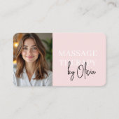Blush Roze Massage Therapeute QR Code Visitekaartje (Voorkant)